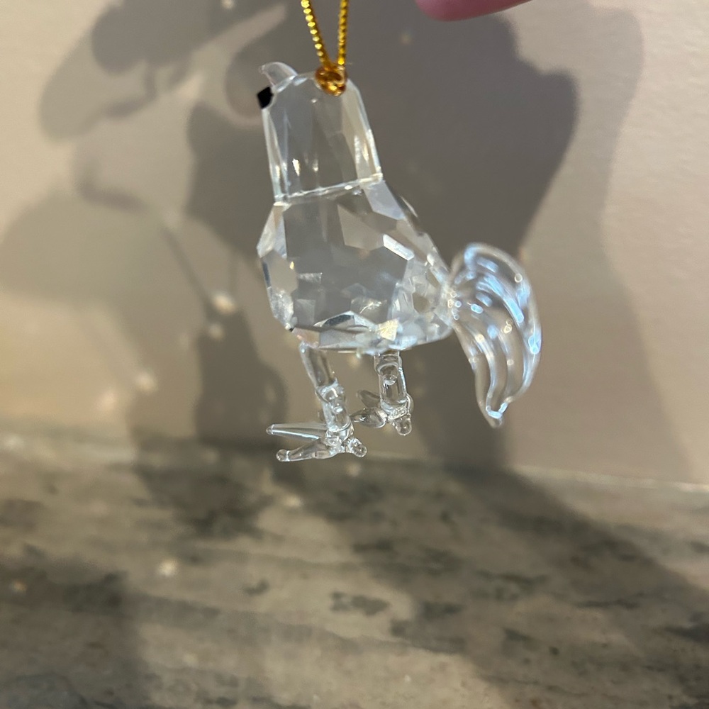Crystal like glass prisms Rooster Mini ornament made in China